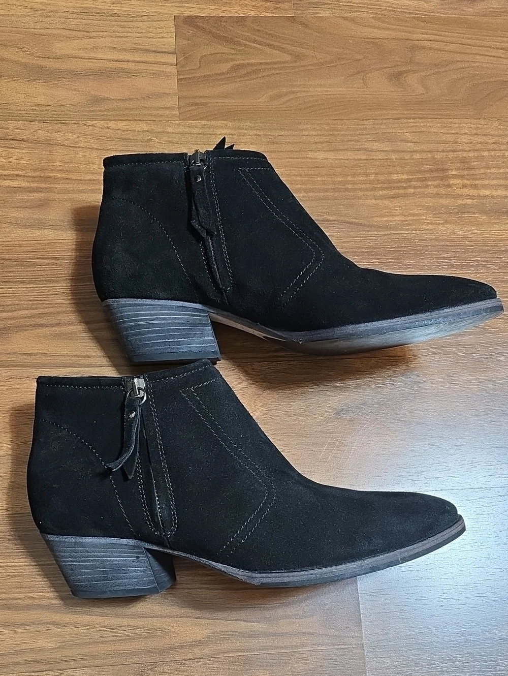 Aquatalia Finn Weatherproof Black Suede Ankle Booties